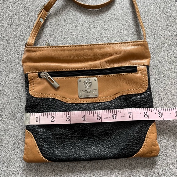 Vintage I Medici Firenze Black & Tan Leather Crossbody Bag - Picture 10 of 11